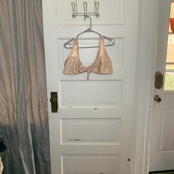 iHeartraves Rose Gold Glitter Rave Bikini Top Size Large (L) - Picture 3 of 5